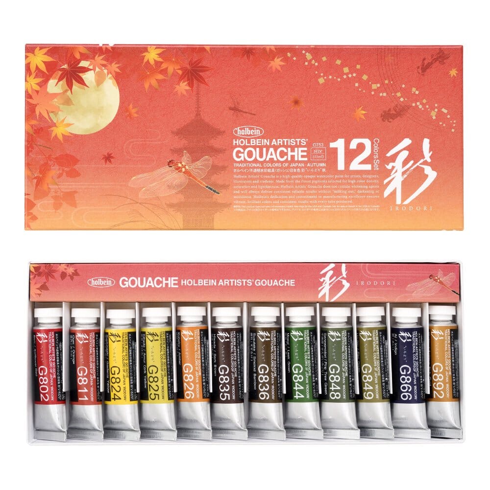 HOLBEIN Tempera Gouache set 15 ml 12 colores / Otoño - Letters by Jess Shop