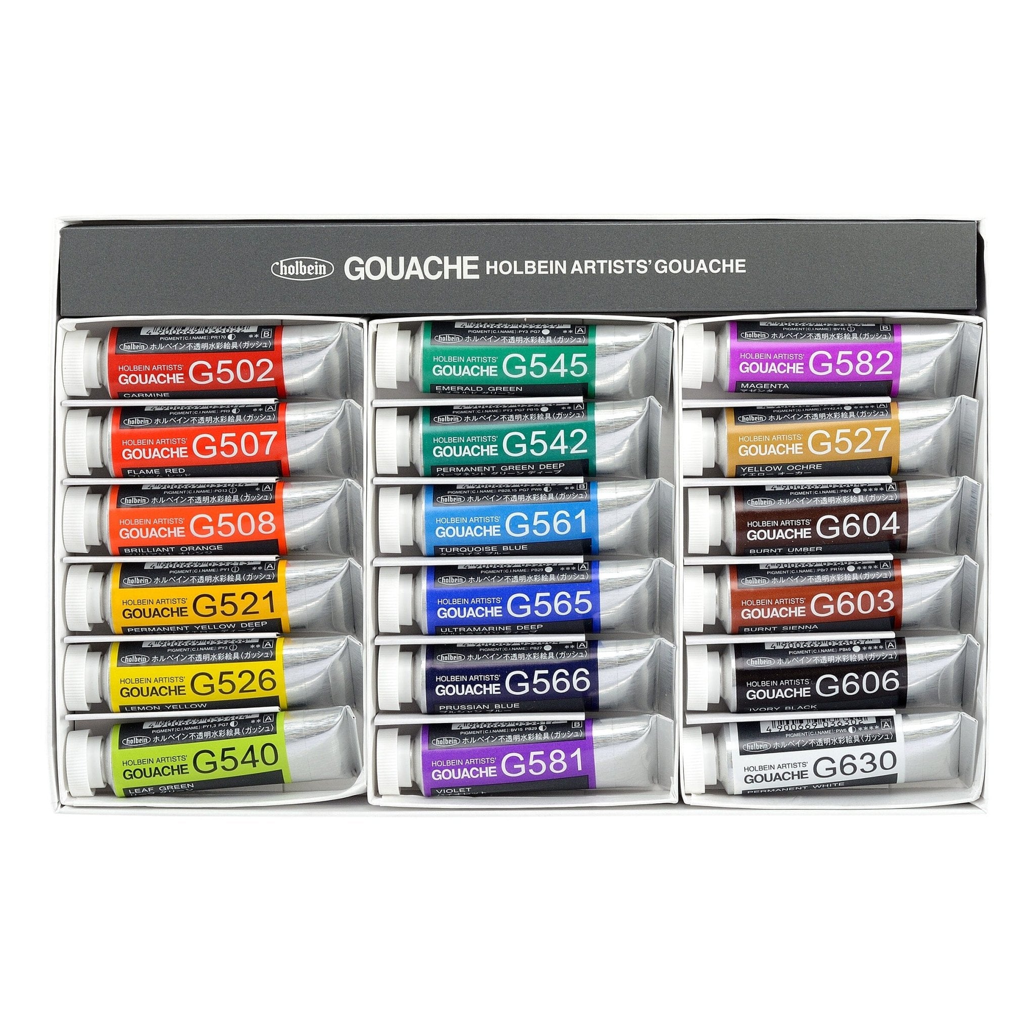 HOLBEIN Tempera Gouache set 15 ml 18 colores - Letters by Jess Shop