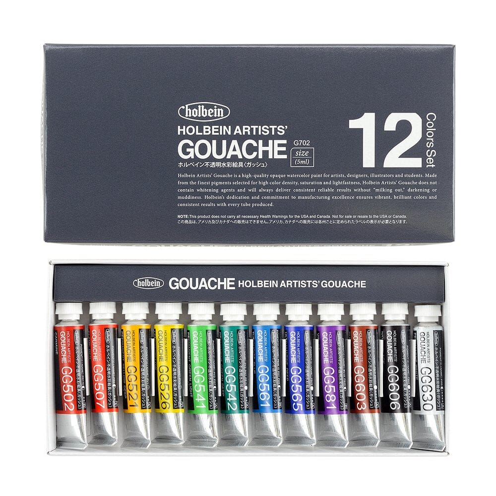 HOLBEIN Tempera Gouache set 5 ml 12 colores - Letters by Jess Shop