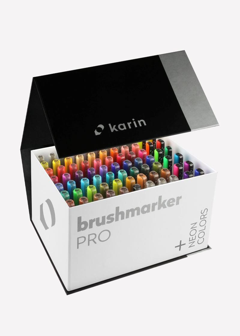 Karin Brush Markers PRO - MegaBox Plus 72 colores + 3 Blenders - Letters by Jess Shop