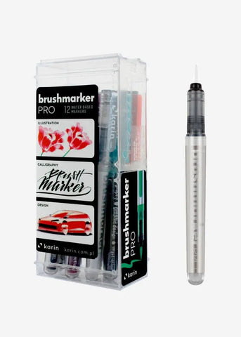 Karin Brush Markers PRO - Set de 11 Basic colors + 1 Blender marcadores, estilografos, plumones, lapiceros Karin