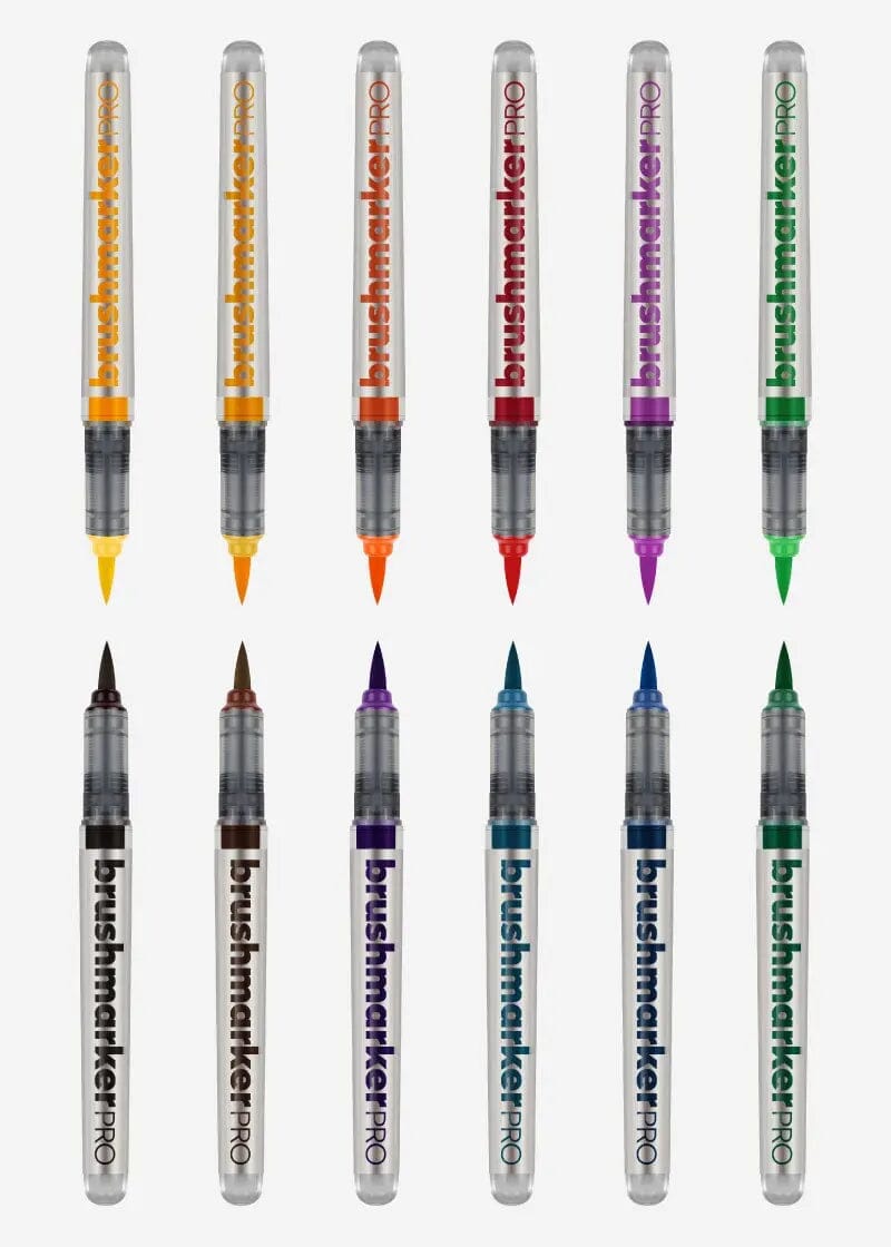 Karin Brush Markers PRO - Set de 12 Basic colors marcadores, estilografos, plumones, lapiceros Karin