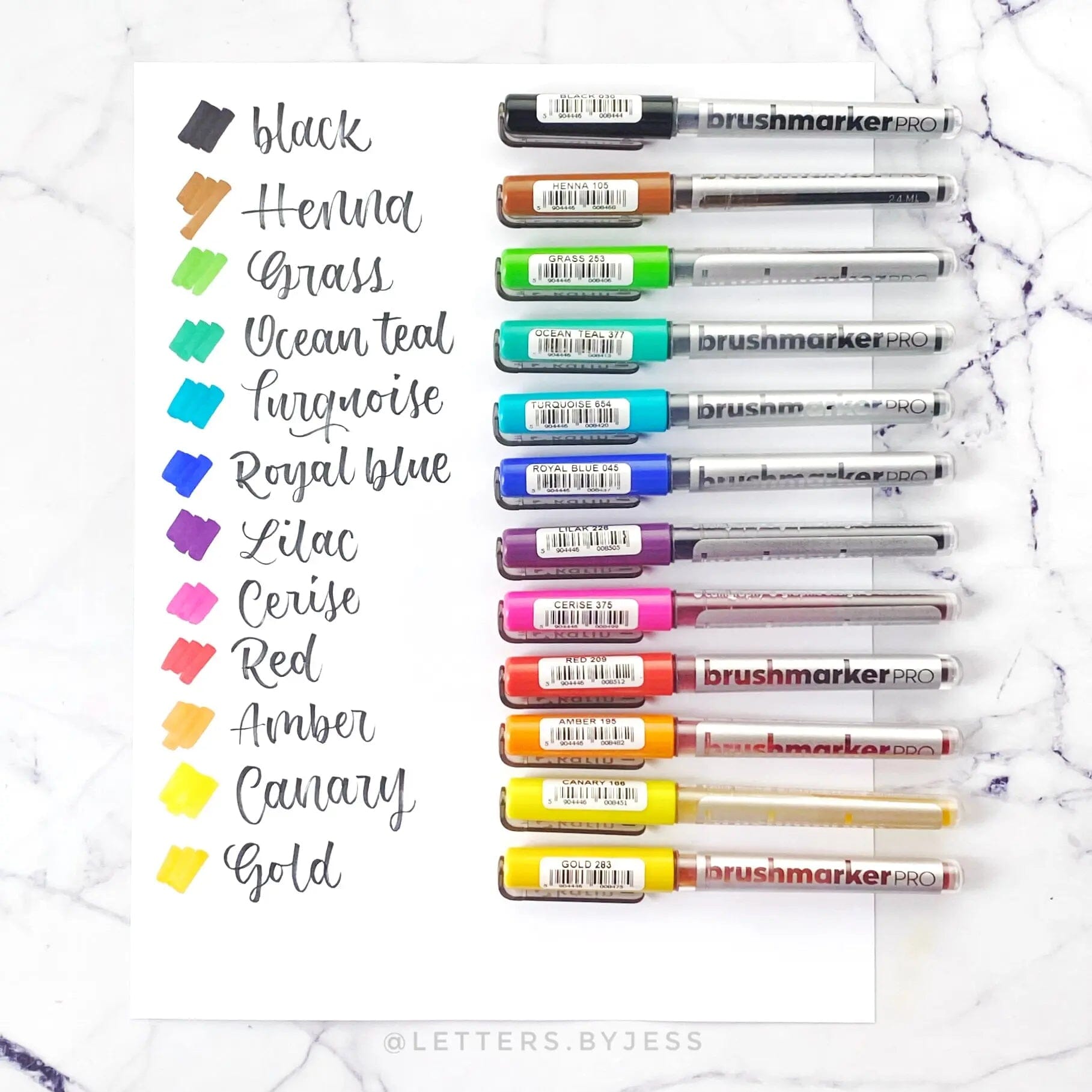 Karin Brush Markers PRO - Set de 12 Basic colors - Letters by Jess Shop