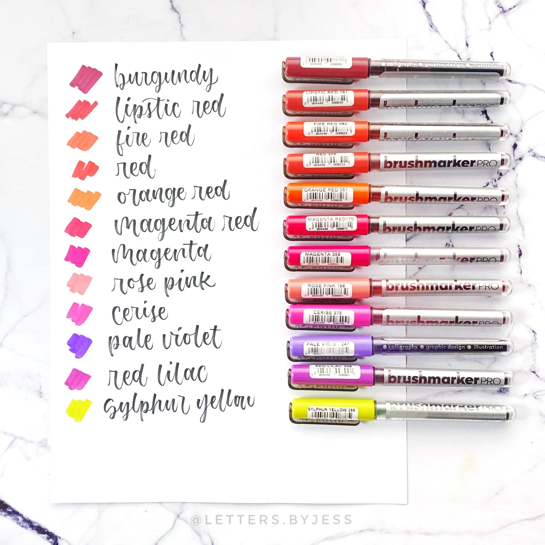 Karin Brush Markers PRO - Set de 12 Flower Colors - Letters by Jess Shop