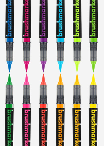 Karin Brush Markers PRO - Set de 12 Neon marcadores, estilografos, plumones, lapiceros Karin