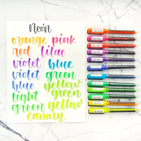 Karin Brush Markers PRO - Set de 12 Neon - Letters by Jess Shop