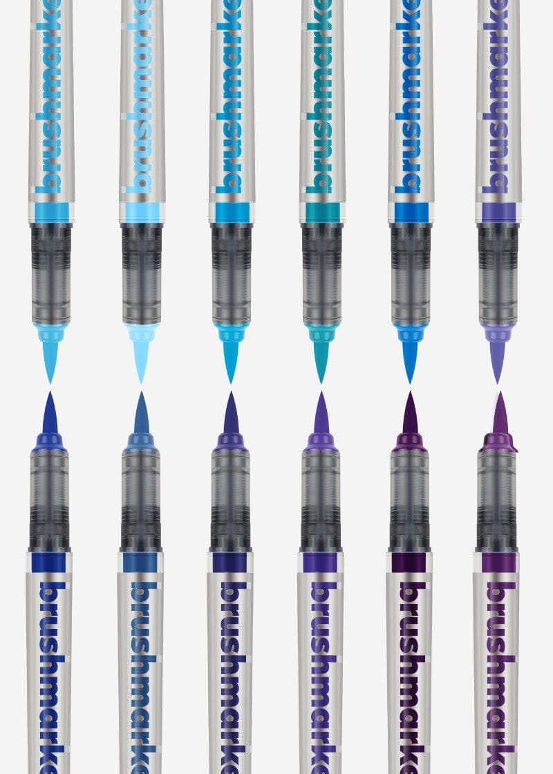 Karin Brush Markers PRO - Set de 12 Sky Colors marcadores, estilografos, plumones, lapiceros Karin