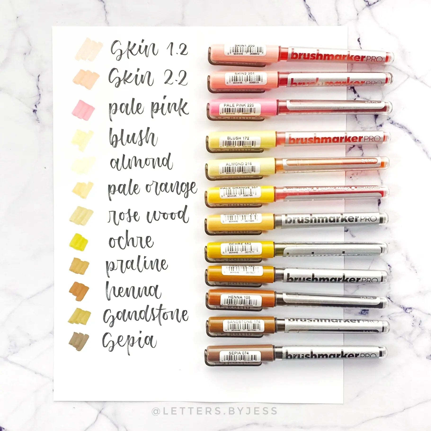 Karin Brush Markers PRO - Set de Skin Colors - Letters by Jess Shop