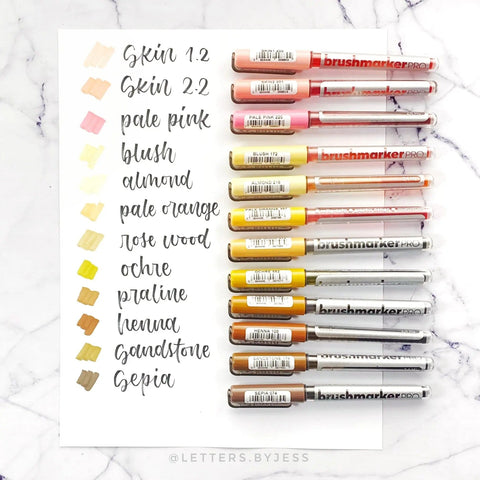 Karin Brush Markers PRO - Set de Skin Colors - Letters by Jess Shop