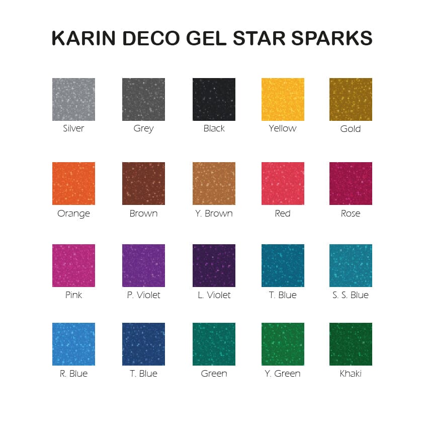 KARIN DECO GEL 1.0 STAR SPARKS SET 20 colores - Letters by Jess Shop