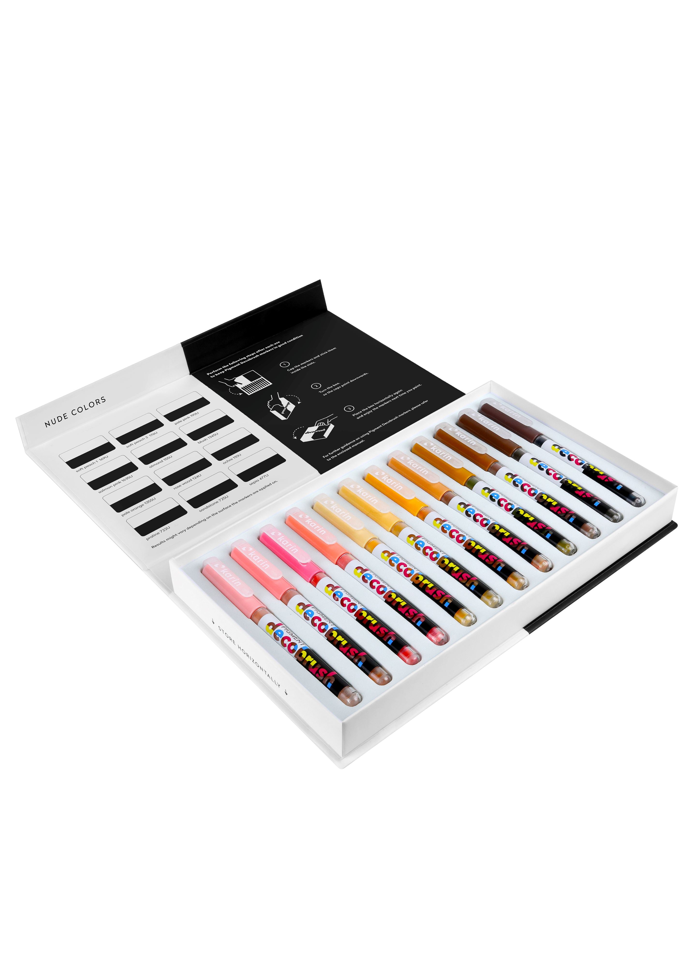 Karin markers Pigment Decobrush | Nude Colors Collection 12 colors marcadores, plumones Karin