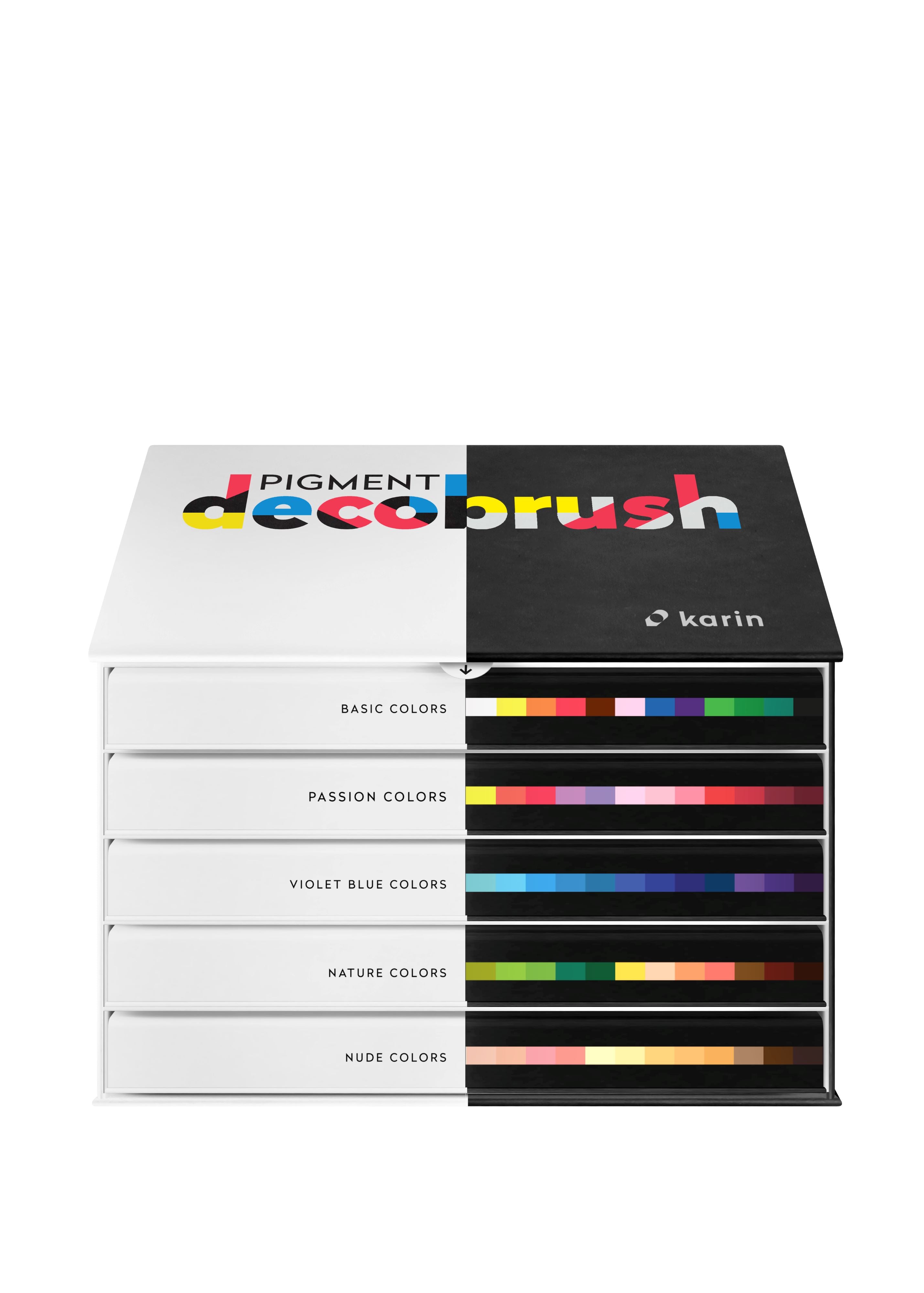 Karin markers Pigment Decobrush | Set Profesional 60 colores marcadores, plumones Karin