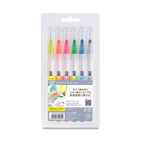 Kuretake Clean Color Dot x6 colores neón - Letters by Jess Shop