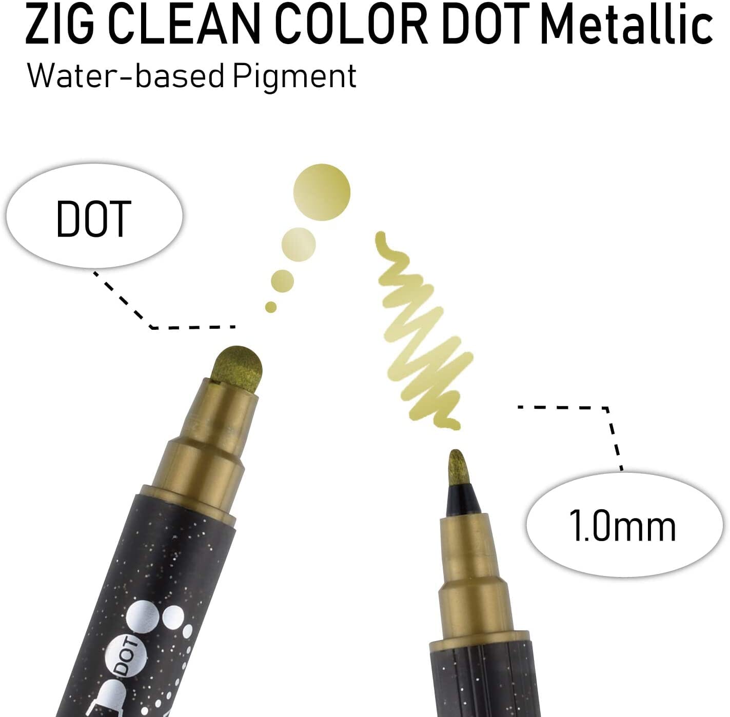 Kuretake Clean Dot Metalico Doble Punta marcadores pincel lapicero Kuretake