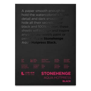 Legion Stonehenge Aqua - Block de papel acuarelable grano satinado negro - 100% algodon - Letters by Jess Shop