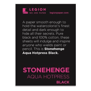 Legion Stonehenge Aqua - Block de papel acuarelable grano satinado negro - 100% algodon - Letters by Jess Shop