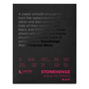 Legion Stonehenge Aqua - Block de papel acuarelable grano satinado negro - 100% algodon - Letters by Jess Shop