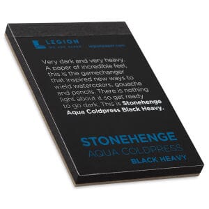 Legion Stonehenge Aqua Mini Pad Coldpress Black heavy - Papel acuarelable negro 100% Algodón 6.4 x 9.6 cm - 640g PAPELES Legion Paper