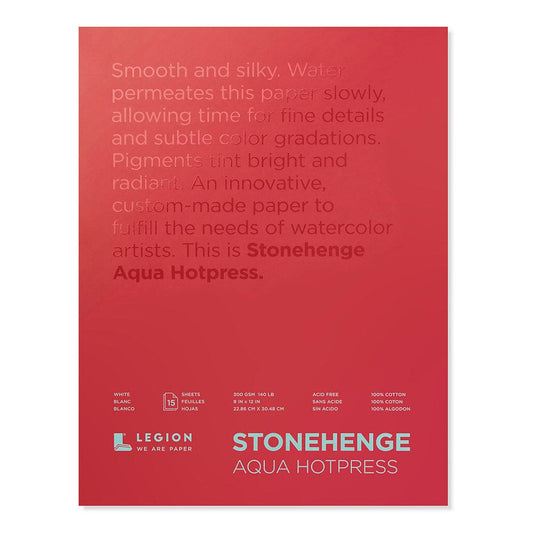 Legion Stonehenge Aqua - Papel acuarelable grano satinado blanco - 100% algodón - Letters by Jess Shop