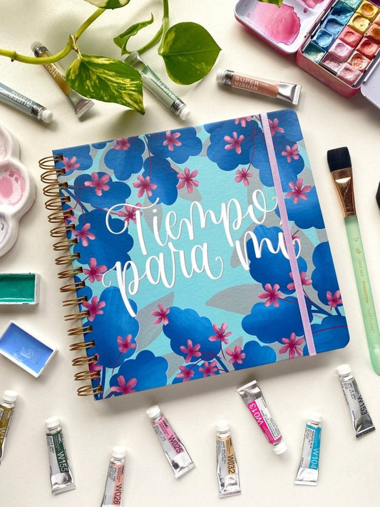 Libreta Acuarelable "Tiempo para mi" - Baohong 100% algodón - Grano fino Artístico - Letters by Jess - Letters by Jess Shop