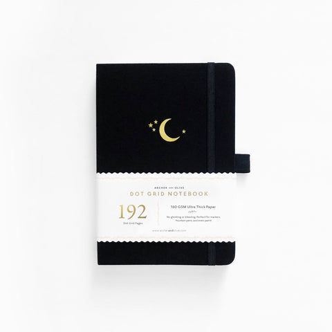 Libreta punteada Archer and Olive (A&O) - Luna Negra 192 hojas A5 - hojas blancas LP301 - Letters by Jess Shop