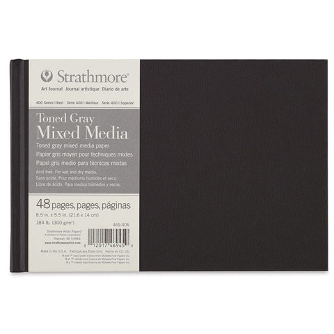 Libreta Strathmore Tapa dura Mix Media TONED GRAY 300gr - Serie 400 papel Strathmore