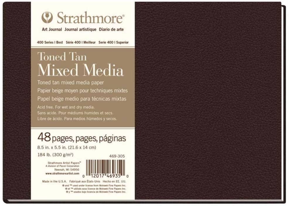 Libreta Strathmore Tapa dura Mix Media TONED TAN 300gr - Serie 400 papel Strathmore