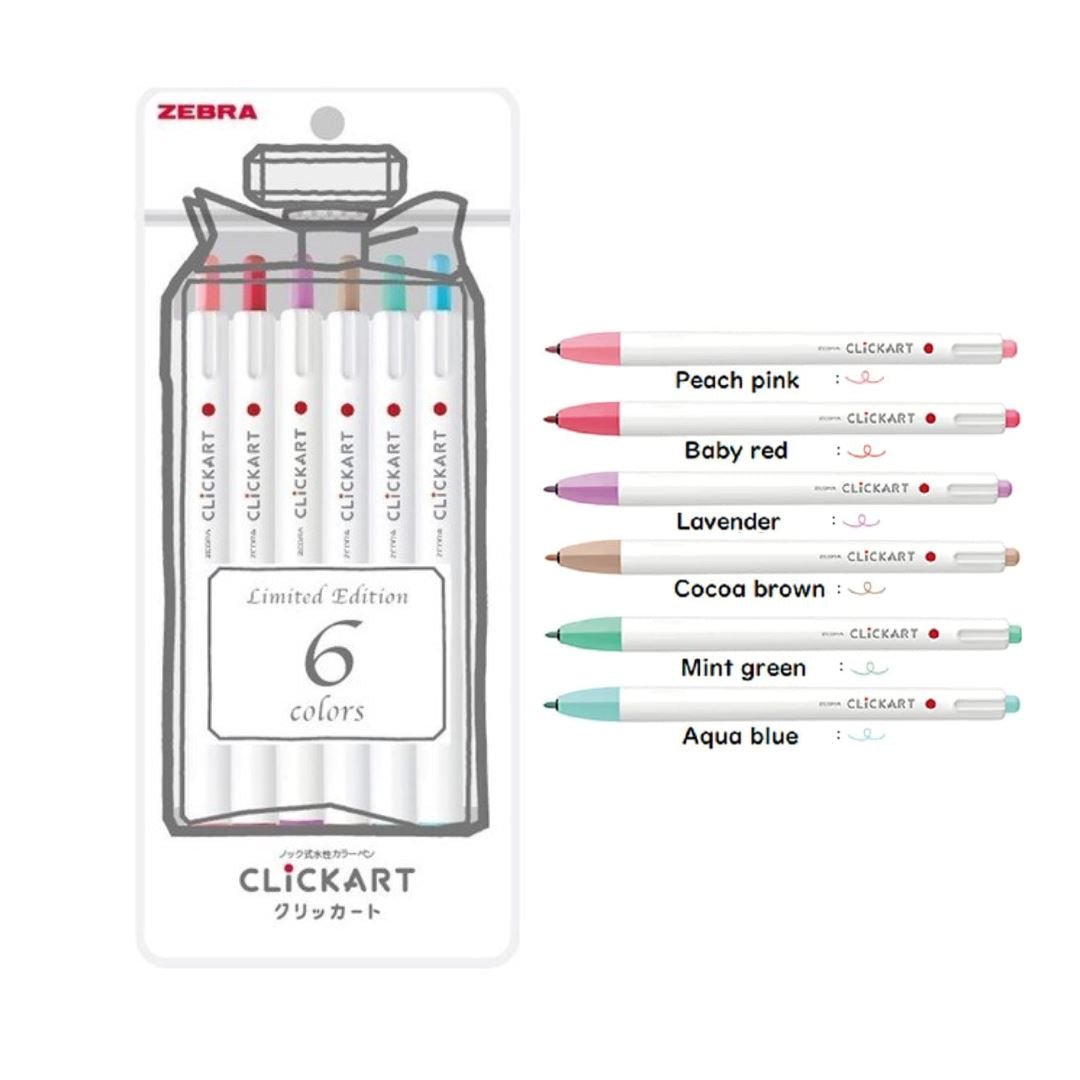 Marcadores Clickart Zebra - SET 6 colores - Letters by Jess Shop