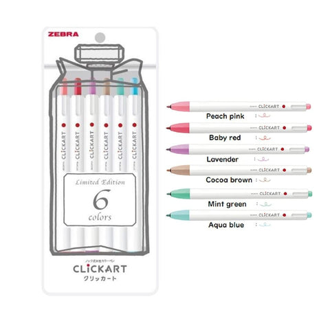Marcadores Clickart Zebra - SET 6 colores - Letters by Jess Shop