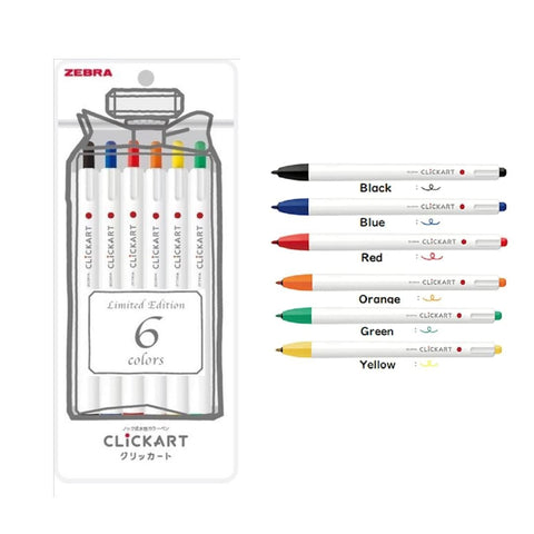 Marcadores Clickart Zebra - SET 6 colores - Letters by Jess Shop