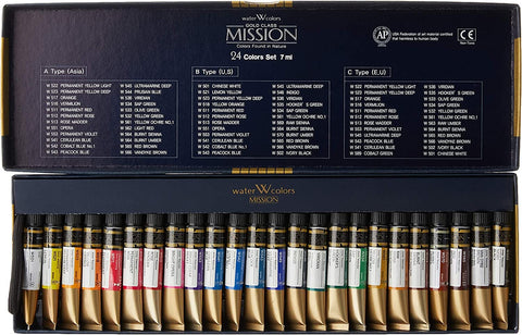 MIJELLO Mission Gold Set 24 colores/7ml ACUARELAS MIJELLO