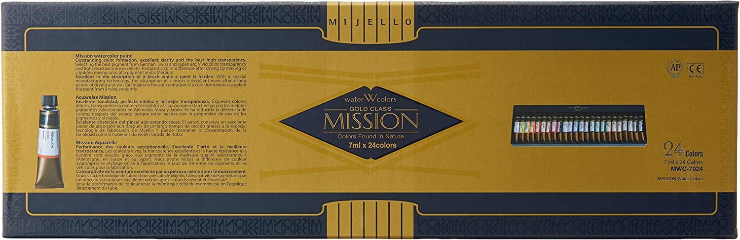 MIJELLO Mission Gold Set 24 colores/7ml ACUARELAS MIJELLO