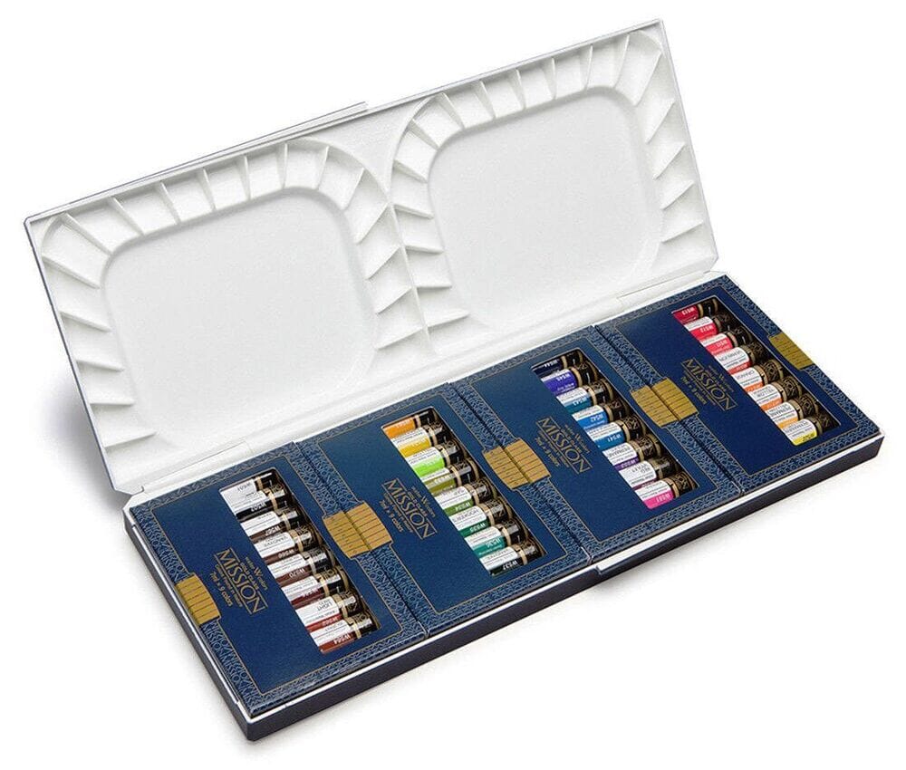 MIJELLO Mission Gold Set 36 colores/7ml - Incluye paleta de plástico ACUARELAS MIJELLO