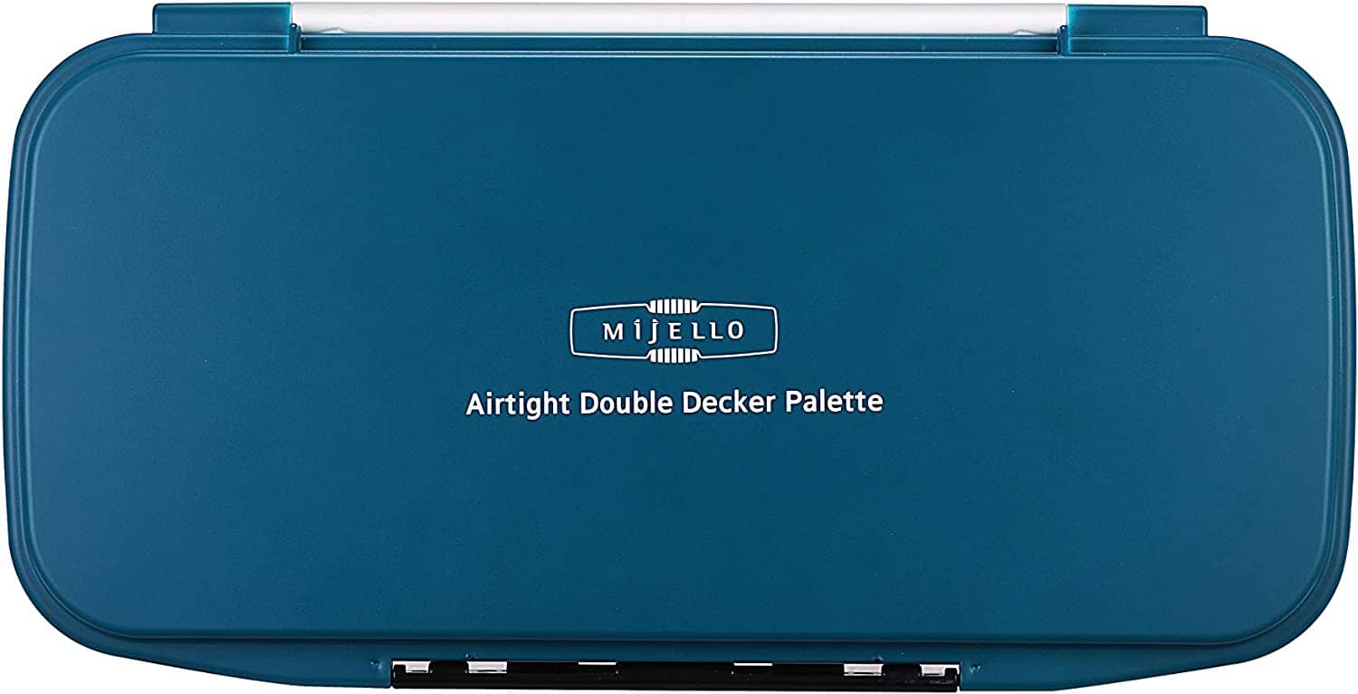 MIJELLO Paleta Airtight Double Decker con 30 espacios vacios ACUARELAS MIJELLO