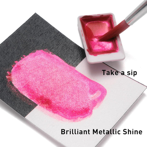 Miya Himi Acuarela metálica en pastilla: Set 12 colores - JEWELRY - Letters by Jess Shop