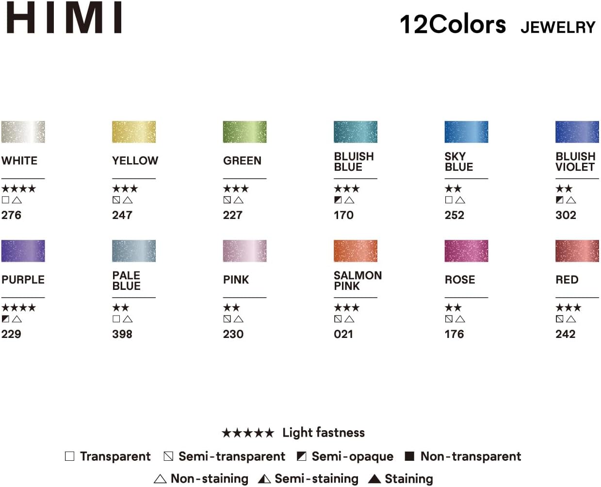 Miya Himi Acuarela metálica en pastilla: Set 12 colores - JEWELRY - Letters by Jess Shop