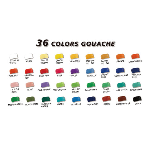 Miya Himi Gouache en tubo (Nueva Presentación): Set 36 colores/12ml - Letters by Jess Shop