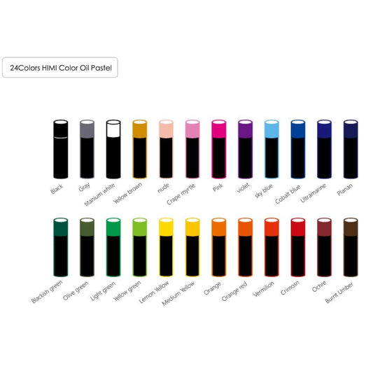MIYA HIMI Óleo Pastel π Serie colores pasteles, 24colores - Letters by Jess Shop