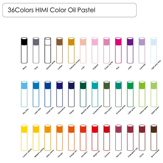 MIYA HIMI Óleo Pastel π Serie colores pasteles, 36colores - Letters by Jess Shop