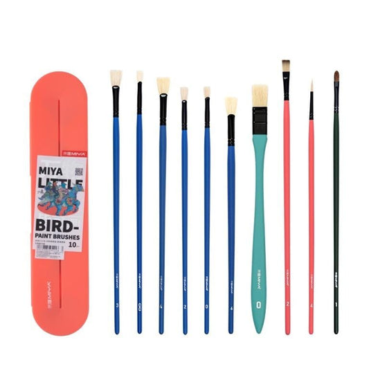 Miya Set de 10 pinceles mango largo para pintura - Little Bird - Letters by Jess Shop