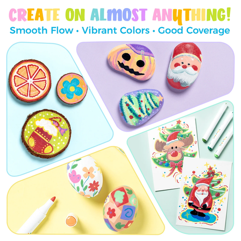 Ohuhu Acrylic Paint Markers: Set de 24 marcadores lavables punta redonda - Letters by Jess Shop