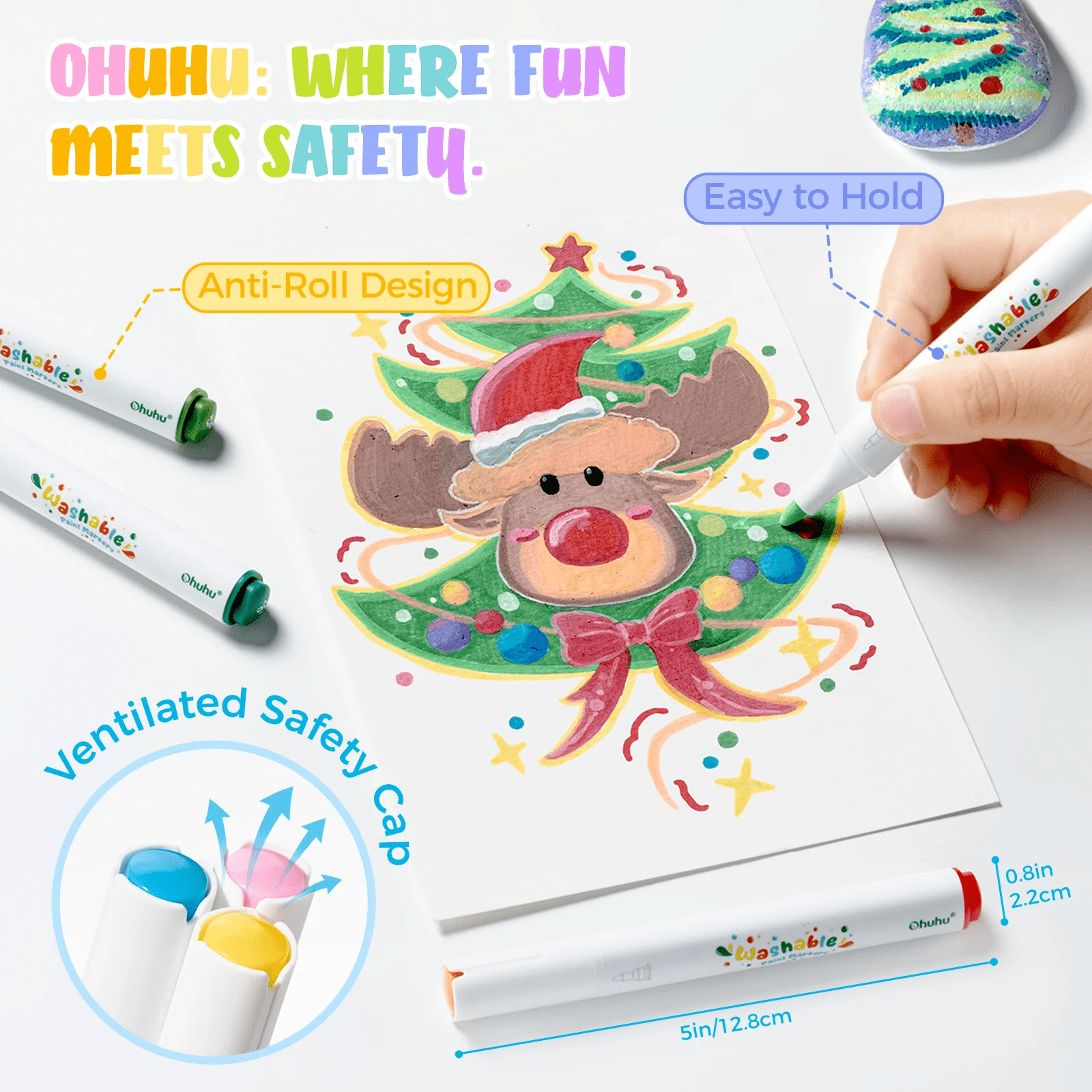 Ohuhu Acrylic Paint Markers: Set de 24 marcadores lavables punta redonda - Letters by Jess Shop