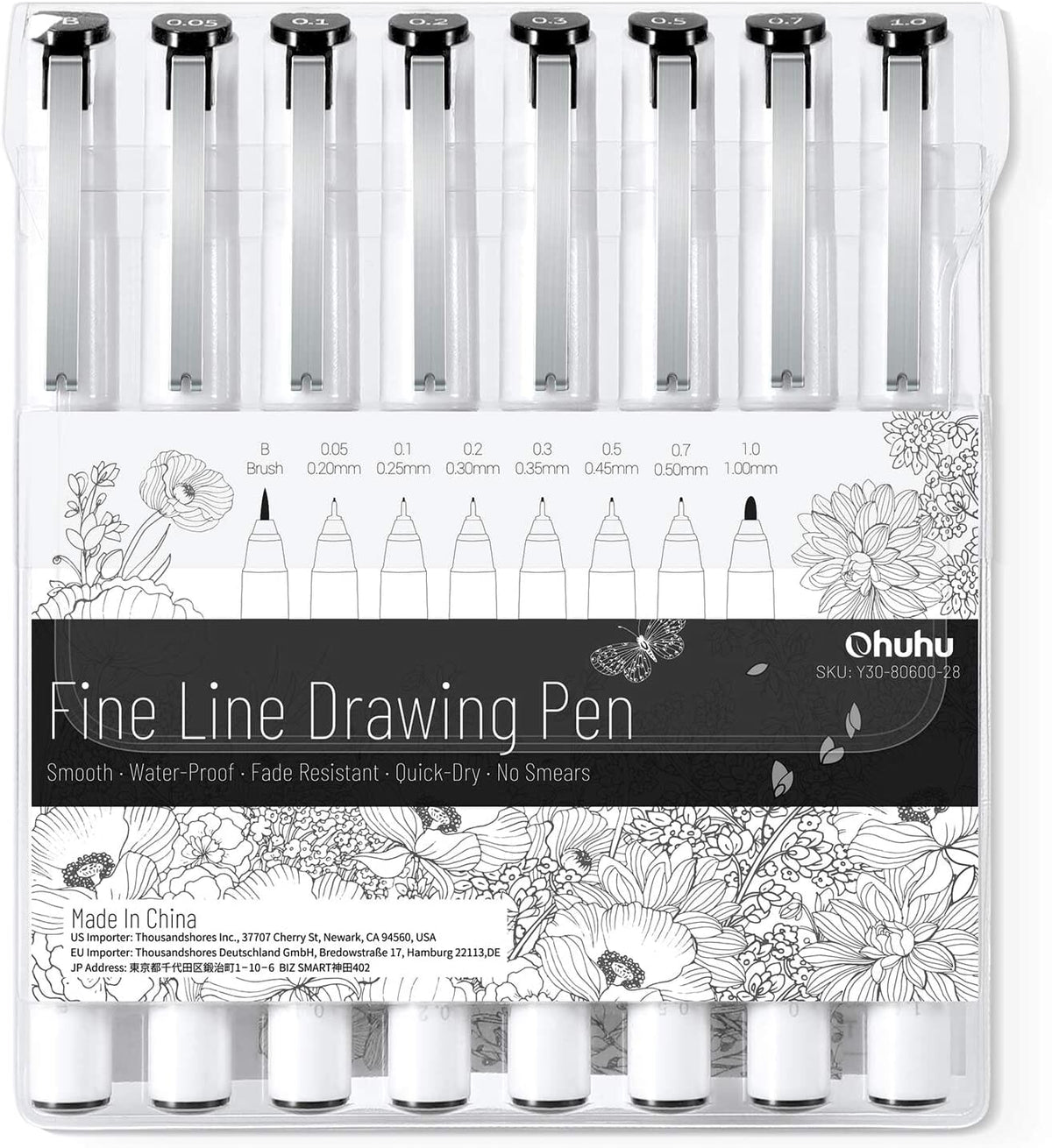 Ohuhu Estilógrafos Fineliner Marcador para dibujo – Set x8 - Letters by Jess Shop