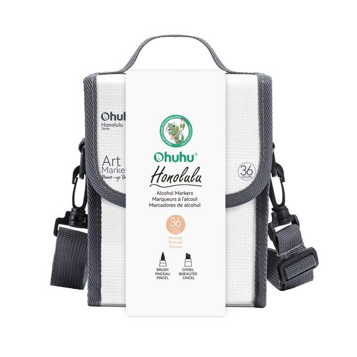 Ohuhu Honolulu: Set de 36 marcadores de alcohol doble punta tonos piel + 1 blender (Punta brush y Punta biselada) - Edición limitada - Letters by Jess Shop