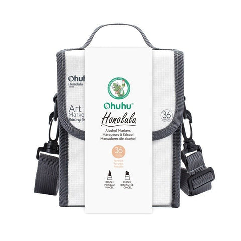 Ohuhu Honolulu: Set de 36 marcadores de alcohol doble punta tonos piel + 1 blender (Punta brush y Punta biselada) - Edición limitada - Letters by Jess Shop
