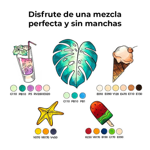 Ohuhu Honolulu: Set x6 marcadores de alcohol en colores pasteles (Punta pincel + biselada) - Letters by Jess Shop