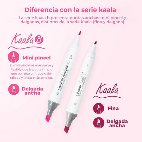 Ohuhu Kaala B: Set de 60 marcadores de alcohol doble punta tonos ilustración + 1 blender (Punta delgada - ancha y Punta Mini Pincel) - Letters by Jess Shop