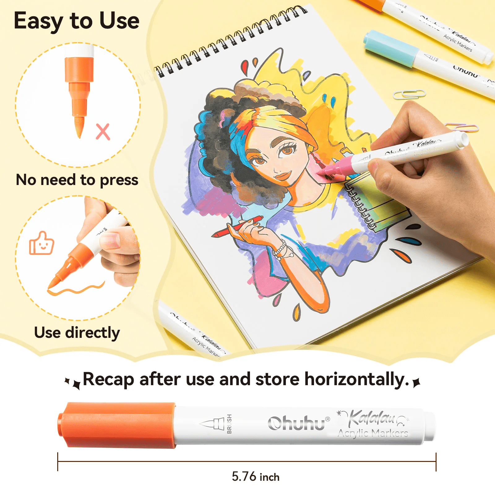 Ohuhu Kalalau: Set de 30 marcadores de acrílico punta pincel - Letters by Jess Shop