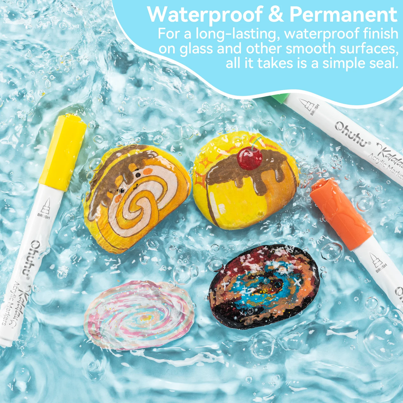 Ohuhu Kalalau: Set de 30 marcadores de acrílico punta pincel - Letters by Jess Shop