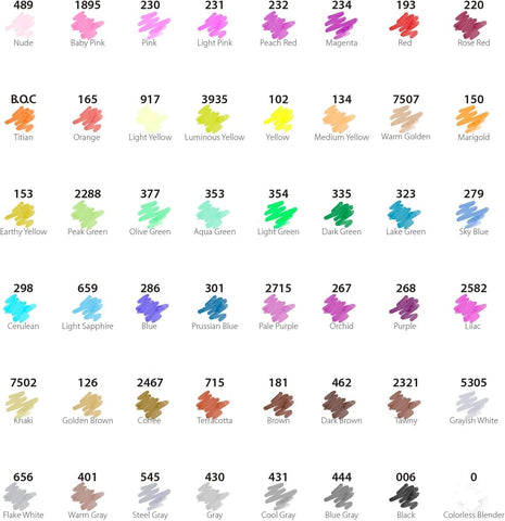 Ohuhu marcador de alcohol doble punta: Punta fine & punta biselada - Set de 48 colores - Letters by Jess Shop